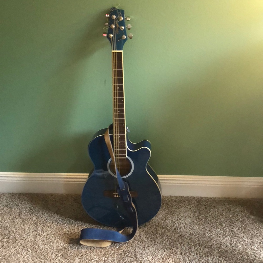 Blue Grained Electric Guitar